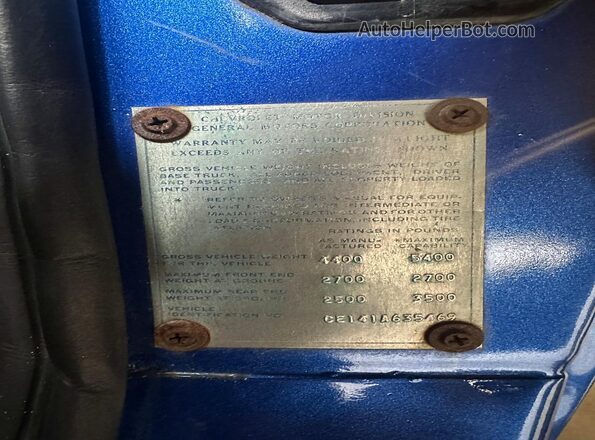 CE041A635469 1971 CHEVROLET C10 Blue Rear seats view