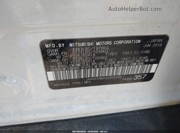 JA4AR3AW2GZ055242 2016 MITSUBISHI OUTLANDER SPORT Белый Вид подкапотного пространства