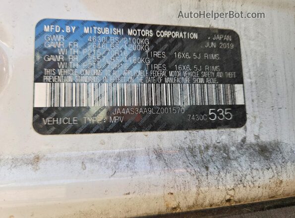 JA4AS3AA9LZ001570 2020 MITSUBISHI ECLIPSE White Widok komory silnika