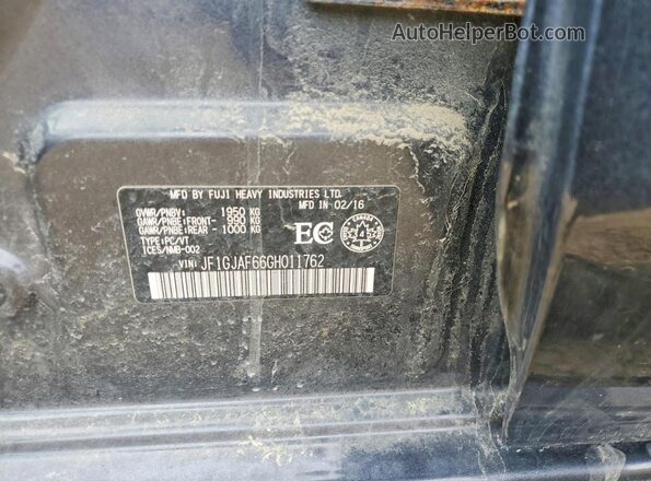 JF1GJAF66GH011762 2016 SUBARU IMPREZA Угольный Вид подкапотного пространства