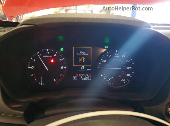 JF1GUABC5R8288795 2024 SUBARU IMPREZA Red Instrument cluster view