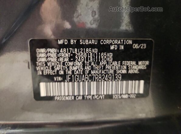JF1GUABC7R8249139 2024 SUBARU IMPREZA Charcoal Widok komory silnika