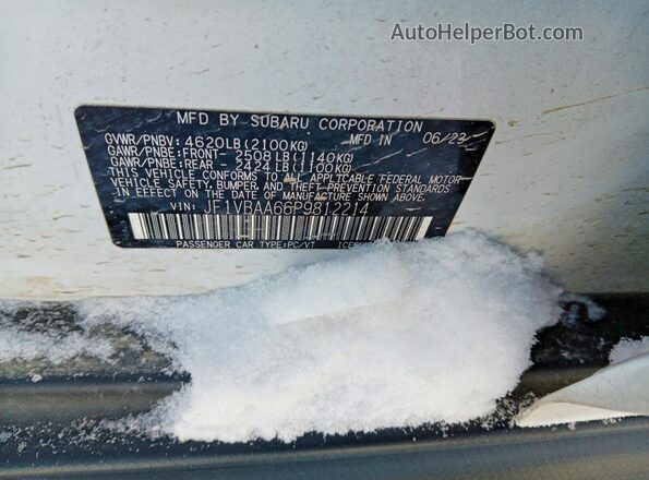 JF1VBAA66P9812214 2023 SUBARU WRX White Вид підкапотного простору