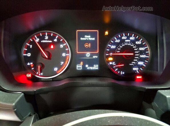 JF1VBAF63N9013545 2022 SUBARU WRX Red Instrument cluster view