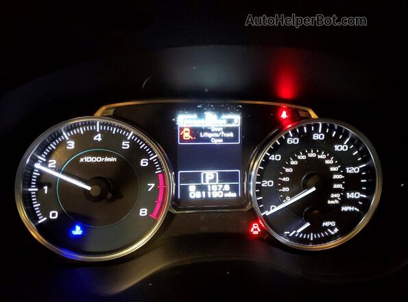 JF2GPALC1HH240226 2017 SUBARU CROSSTREK Желто-коричневый Вид щитка приборов