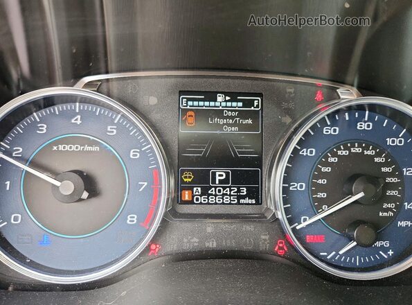 JF2GPANC0G8329555 2016 SUBARU CROSSTREK Maroon Vista del cuadro de instrumentos