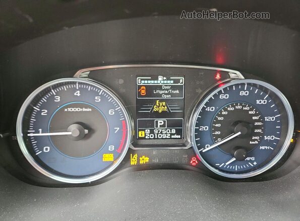 JF2GPANC3G8205098 2016 SUBARU CROSSTREK Черный Вид щитка приборов