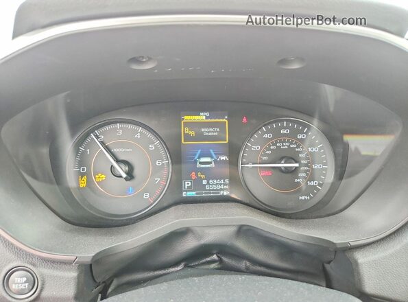 JF2GTAEC4KH264732 2019 SUBARU CROSSTREK Gray ხელსაწყოთა პანელის ხედი