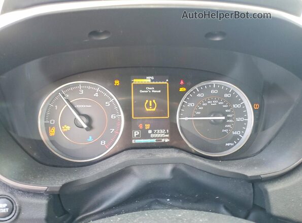 JF2GTALC6JH293604 2018 SUBARU CROSSTREK Silver Widok zestawu wskaźników