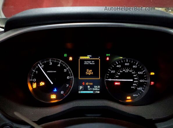 JF2GTAMC1KH314844 2019 SUBARU CROSSTREK Burgundy Вид щитка приладів