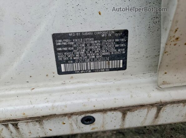 JF2GTAMC4J8240124 2018 SUBARU CROSSTREK Белый Вид наклейки с VIN-кодом