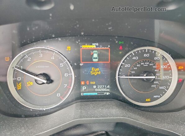 JF2GTAMC4K8280978 2019 SUBARU CROSSTREK Blue Սարքավորումների վահանակի տեսք