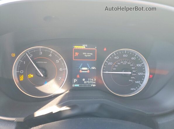 JF2GTAMCXKH375397 2019 SUBARU CROSSTREK Белый Вид щитка приборов