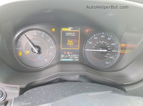 JF2GTAPC5L8263846 2020 SUBARU CROSSTREK Silver Вид щитка приладів