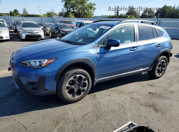 JF2GTAPCXMH651544 2021 SUBARU CROSSTREK Blue Vista tres cuartos delantera izquierda