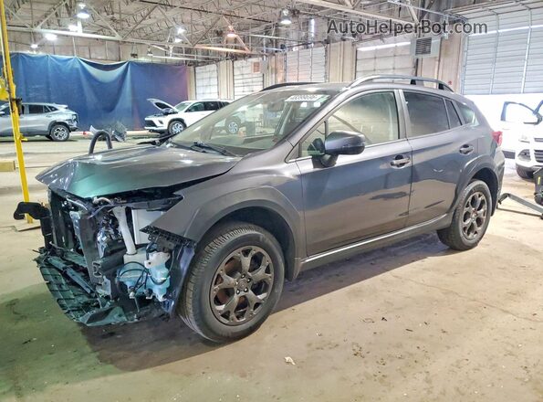 JF2GTHSC9MH653639 2021 SUBARU CROSSTREK Gray წინა მარცხენა ხედი სამი მეოთხედიდან