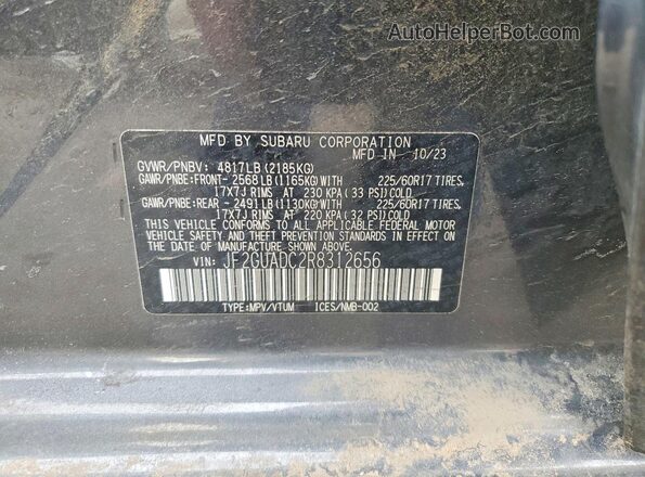 JF2GUADC2R8312656 2024 SUBARU CROSSTREK Серый Вид подкапотного пространства
