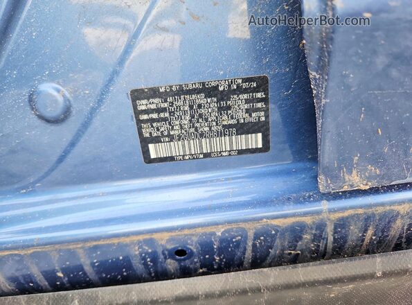 JF2GUADC2RH871978 2024 SUBARU CROSSTREK Blue Вид наклейки з VIN-кодом