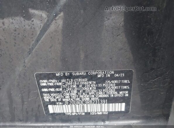 JF2GUADC3R8231391 2024 SUBARU CROSSTREK Серый Вид подкапотного пространства