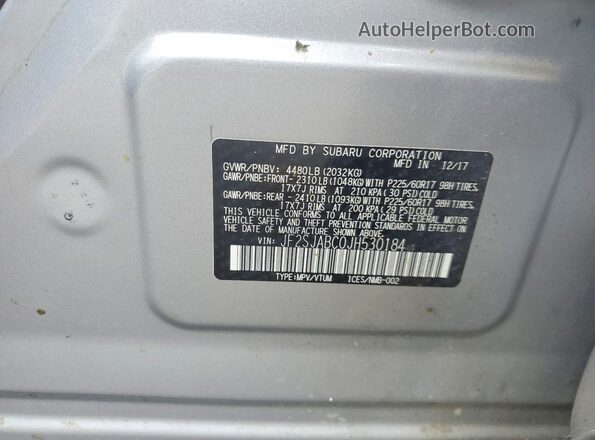JF2SJABC0JH530184 2018 SUBARU FORESTER 2.5 Silver Widok komory silnika