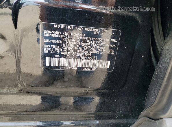 JF2SJABC2HH576061 2017 SUBARU FORESTER Черный Вид наклейки с VIN-кодом