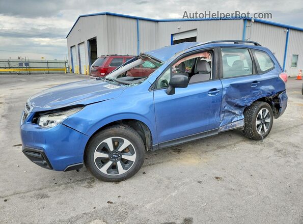 JF2SJABC7JH546558 2018 SUBARU FORESTER Blue Առջևի ձախ երեք քառորդ տեսարան