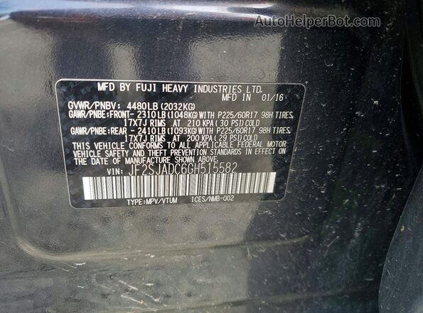 JF2SJADC6GH515582 2016 SUBARU FORESTER Серый Вид наклейки с VIN-кодом