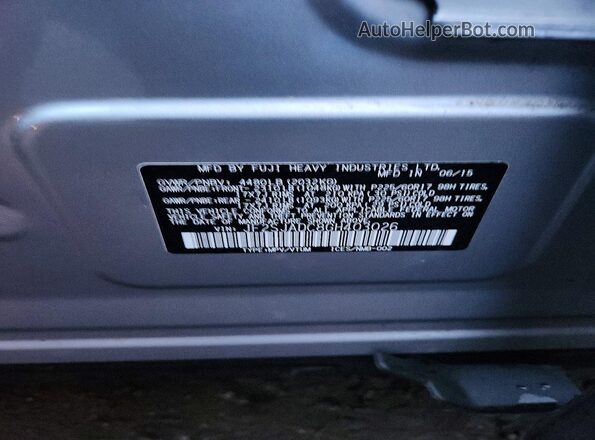 JF2SJADC8GH403026 2016 SUBARU FORESTER Серебряный Вид наклейки с VIN-кодом