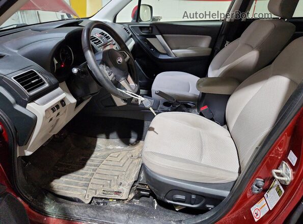 JF2SJAECXHH451272 2017 SUBARU FORESTER 2.5 Бордовый Вид салона спереди