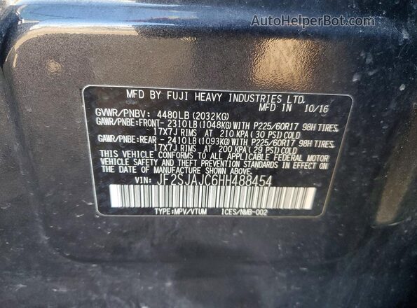 JF2SJAJC6HH488454 2017 SUBARU FORESTER Угольный Панорамный вид салона 360°