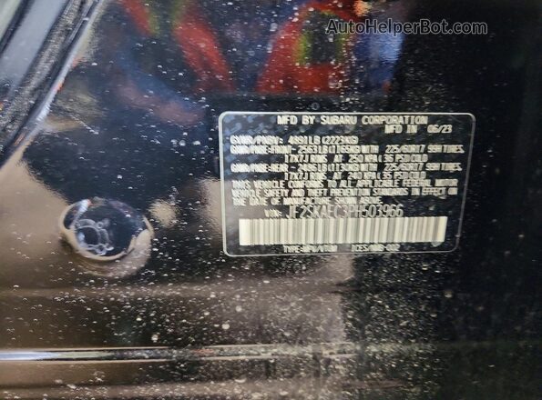 JF2SKAEC3PH503966 2023 SUBARU FORESTER Black Widok naklejki z numerem VIN