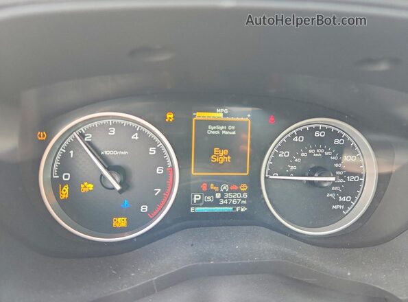 JF2SKAJC2MH592222 2021 SUBARU FORESTER Белый Вид щитка приборов