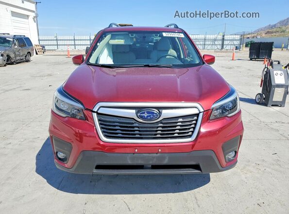 JF2SKAJC5MH442203 2021 SUBARU FORESTER Red Widok z przodu