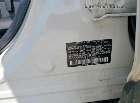 JF2SKAJC7LH529471 2020 SUBARU FORESTER Белый Вид наклейки с VIN-кодом