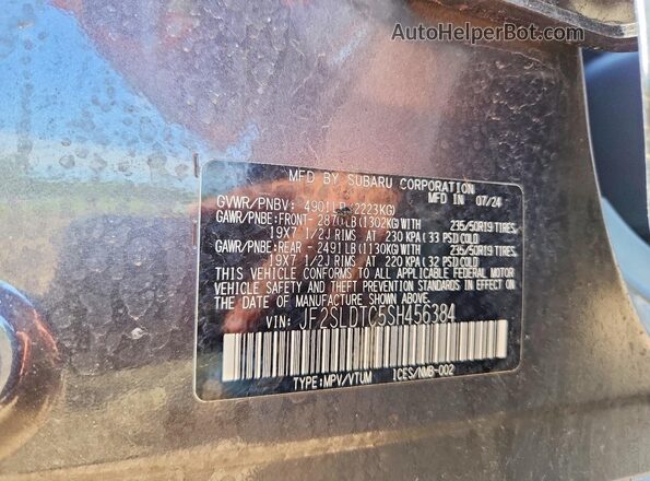 JF2SLDTC5SH456384 2025 SUBARU FORESTER Gray VIN sticker view