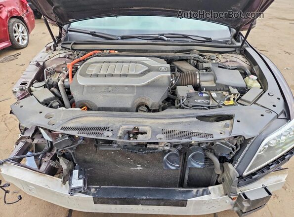 JH4KC2F91HC000020 2017 ACURA RLX Темно-бордовый Вид задней части салона