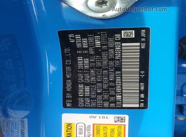 JHMFL4H94SX004170 2025 HONDA CIVIC Blue ძრავის განყოფილების ხედი