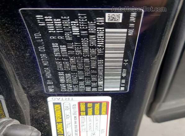 JHMZC5F34KC003755 2019 HONDA CLARITY Черный Вид подкапотного пространства