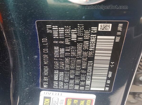 JHMZC5F3XJC007324 2018 HONDA CLARITY Green Widok komory silnika