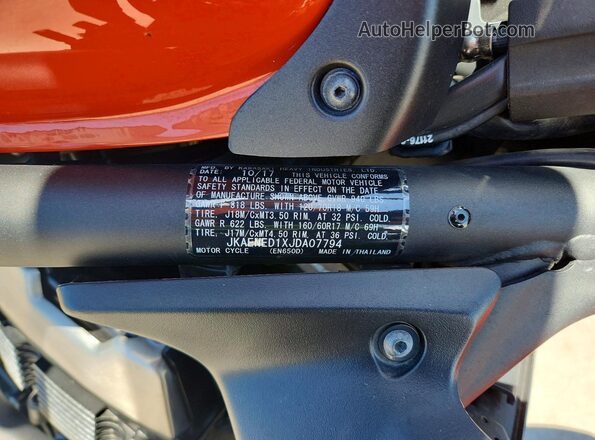 JKAENED1XJDA07794 2018 KAWASAKI EN650 Orange Widok zestawu wskaźników