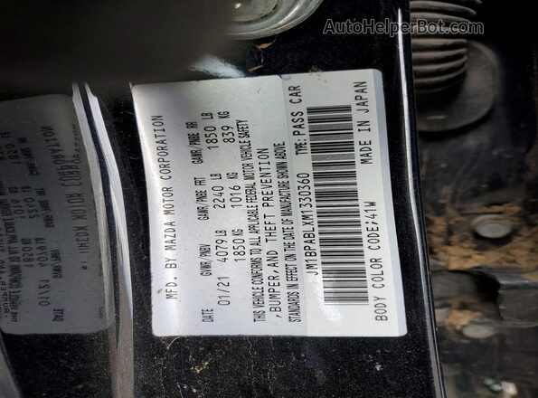 JM1BPABLXM1330360 2021 MAZDA 3 Черный Вид подкапотного пространства