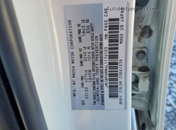 JM1BPANM4L1176103 2020 MAZDA 3 White Widok komory silnika
