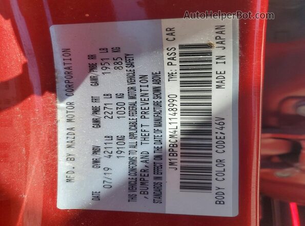 JM1BPBCM4L1148990 2020 MAZDA 3 Red Engine compartment view