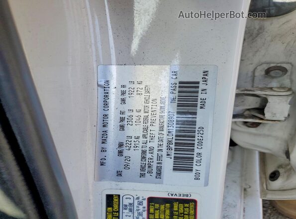 JM1BPBKL0M1308907 2021 MAZDA 3 Белый Вид подкапотного пространства