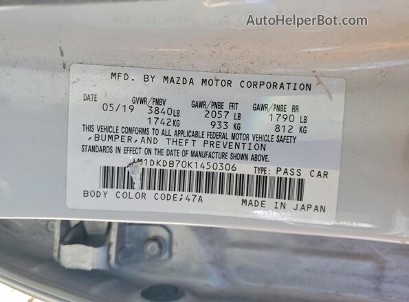 JM1DKDB70K1450306 2019 MAZDA CX-3 Gray Вид підкапотного простору