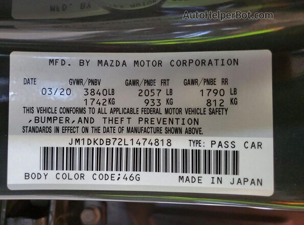 JM1DKDB72L1474818 2020 MAZDA CX-3 Gray Widok komory silnika
