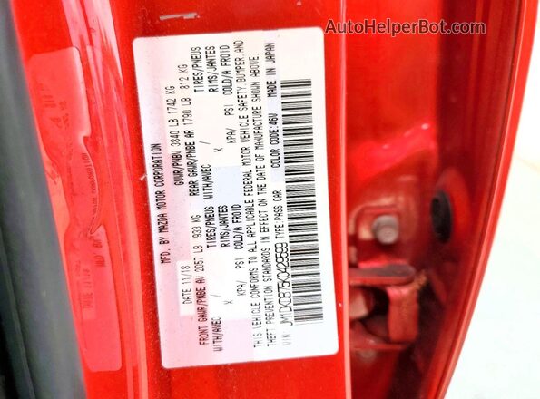 JM1DKDB75K0429599 2019 MAZDA CX-3 Красный Вид подкапотного пространства