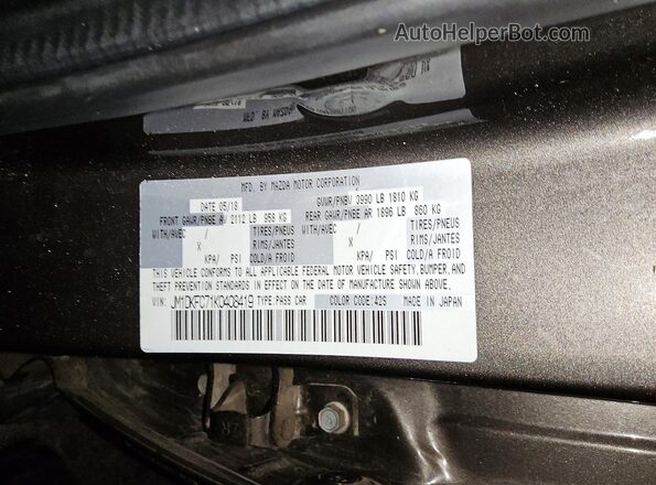JM1DKFC71K0408419 2019 MAZDA CX-3 Серый Вид подкапотного пространства