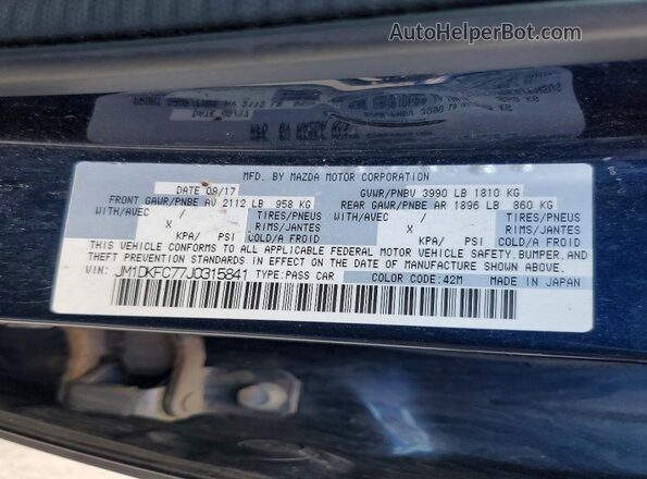 JM1DKFC77J0315841 2018 MAZDA CX-3 Синий Панорамный вид салона 360°