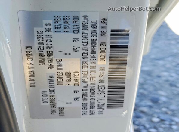 JM1GL1TY1L1514337 2020 MAZDA 6 White Widok komory silnika